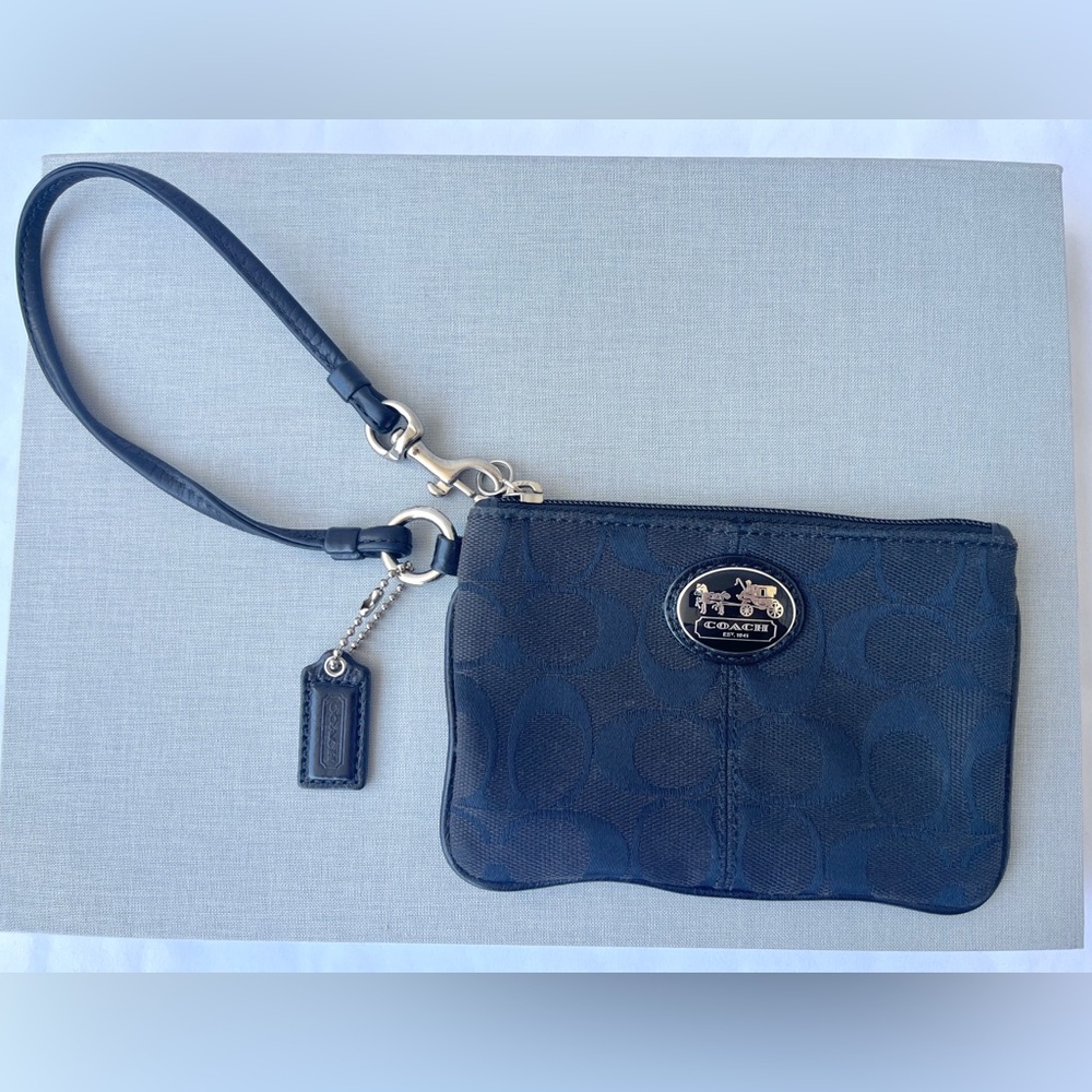 COACH | Black Fabric Logo Wristlet